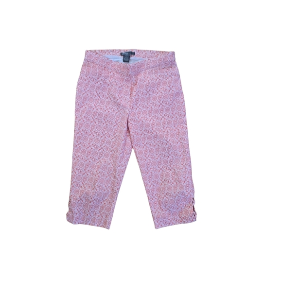 89th & Madison Coral And White Capri Pants - Picture 2 of 7